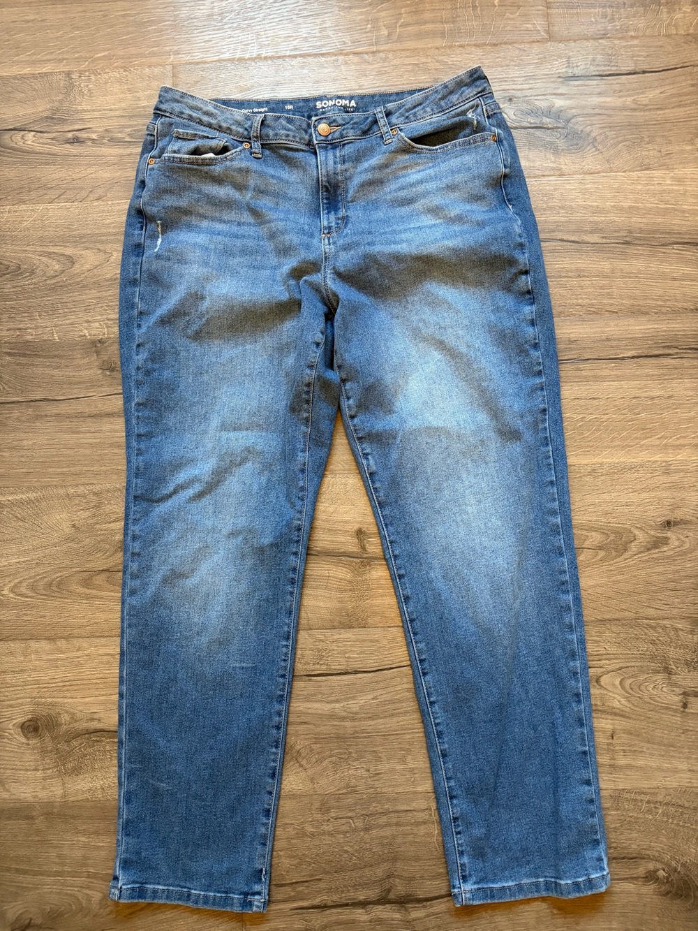 Sonoma Medium Blue Curvy Straight-Leg Women's Jeans